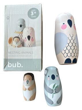 NWOT Australian Animals Nesting Dolls Wooden Toy Koala Echidna Galah